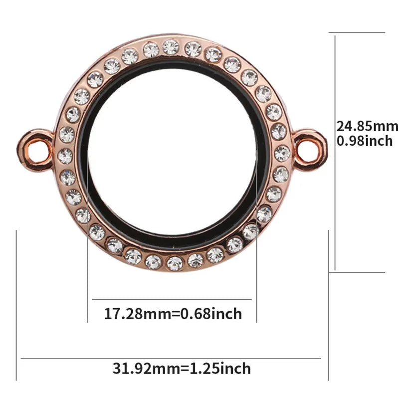 5PCS Silver Glass Floating Locket Charms for Bracelet Jewelry