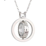 5PCS Rotatable Rhinestone Glass Locket Pendant Photo Necklace Keychain