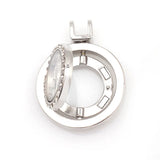5PCS Rotatable Rhinestone Glass Locket Pendant Photo Necklace Keychain