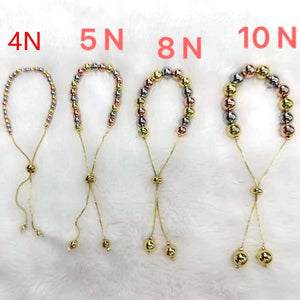 5PCS Round Ball Beads Charm Bracelet & Bangles Rose Silver Jewelry Hand Chain