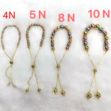 5PCS Round Ball Beads Charm Bracelet & Bangles Rose Silver Jewelry Hand Chain