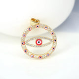 5PCS Evil Eye Charm Pendant Cubic Zirconia Paved, Jewelry Accessories