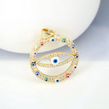 5PCS Evil Eye Charm Pendant Cubic Zirconia Paved, Jewelry Accessories