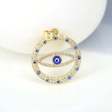5PCS Evil Eye Charm Pendant Cubic Zirconia Paved, Jewelry Accessories