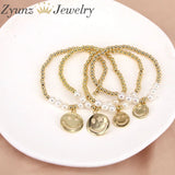 5PCS Hollow Smiling Face Beads Bracelet For Women Jewelry