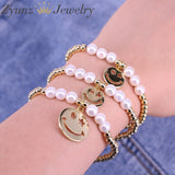 5PCS Hollow Smiling Face Beads Bracelet For Women Jewelry