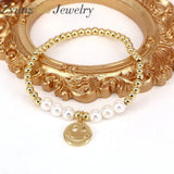 5PCS Hollow Smiling Face Beads Bracelet For Women Jewelry