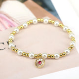 Zircon Charms Bracelet with Shell Pearl for Women
