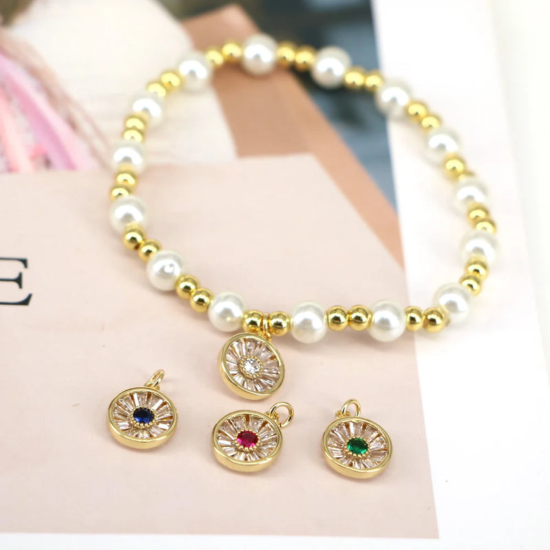 Zircon Charms Bracelet with Shell Pearl for Women