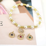 Zircon Charms Bracelet with Shell Pearl for Women