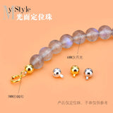 5PCS S925 Sterling Silver Finish Button Smooth Surface Positioning Bead