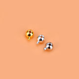 5PCS S925 Sterling Silver Finish Button Smooth Surface Positioning Bead