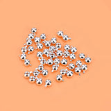 5PCS S925 Sterling Silver Finish Button Smooth Surface Positioning Bead