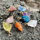 5PCS Natural Rough Stone Pendant for Earrings Necklace Mineral Raw Quartzs