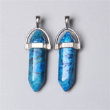 5PCS Natural Stone Pendulum Pendants For Necklace Charm - Agates Quartz
