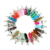 5PCS/SET Pendulum Natural Stone Pendants For Necklace Charm