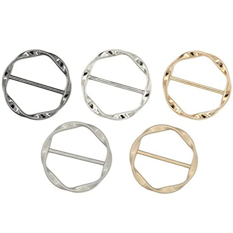 5PCS Scarf Ring Clip for Women T-Shirt Twist Knot Clip