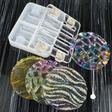 5PCS Silicone Mold Wave Diamond Stripe Cup Pad Tray