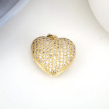 5PCS CZ Zircon Pendants Heart Charms for DIY Jewelry Making