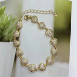 5PCS Zircon Heart Bracelets Bangle Set Gift for Women
