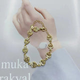 5PCS Zircon Heart Bracelets Bangle Set Gift for Women