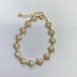 5PCS Zircon Heart Bracelets Bangle Set Gift for Women