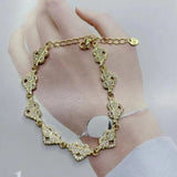 5PCS Zircon Heart Bracelets Bangle Set Gift for Women