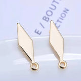 5PCS Small Geometric Ear Needles Glossy Diamond Shape DIY Earrings Bridal Making