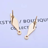 5PCS Small Geometric Ear Needles Glossy Diamond Shape DIY Earrings Bridal Making