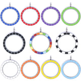 5PCS Stainless Steel Glass Charm Floating Locket Pendants