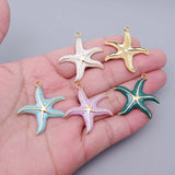 5PCS Stainless Steel Starfish Charm for Jewelry Making