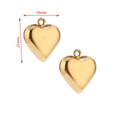 5PCS Stainless Steel Heart Charm Pendants for Bracelet Necklace