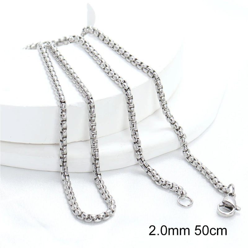 5PCS Stainless Steel DIY Retro Necklace Chain Accessories