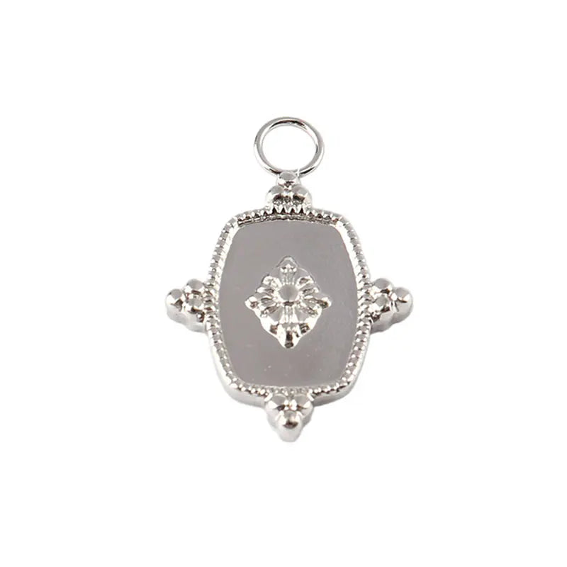 5PCS Stainless Steel Flower Charms For Jewelry Making Necklace Findings