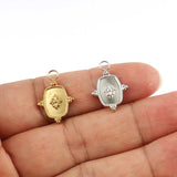 5PCS Stainless Steel Flower Charms For Jewelry Making Necklace Findings