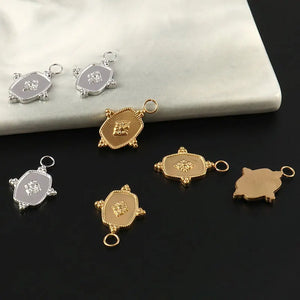 5PCS Stainless Steel Flower Charms For Jewelry Making Necklace Findings