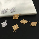 5PCS Stainless Steel Flower Charms For Jewelry Making Necklace Findings