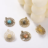 5PCS Sun Flower Charms Bohemia Stone Pendant DIY Jewelry Making