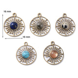 5PCS Sun Flower Charms Bohemia Stone Pendant DIY Jewelry Making