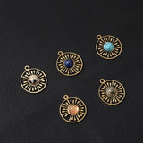 5PCS Sun Flower Charms Bohemia Stone Pendant DIY Jewelry Making