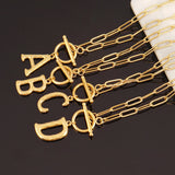 5PCS Stainless Steel Initial Charms 18K Plated Alphabet Pendant
