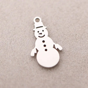 5PCS Stainless Steel Christmas Pendant Snowman Deer Tree Snowflake Accessories
