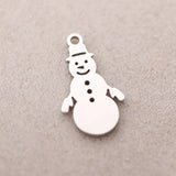 5PCS Stainless Steel Christmas Pendant Snowman Deer Tree Snowflake Accessories