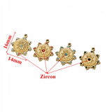 5PCS Stainless Steel Star Zircon Charms Sun Pendant Necklace Jewelry Making