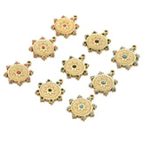 5PCS Stainless Steel Star Zircon Charms Sun Pendant Necklace Jewelry Making