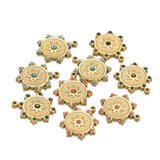 5PCS Stainless Steel Star Zircon Charms Sun Pendant Necklace Jewelry Making
