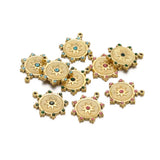 5PCS Stainless Steel Star Zircon Charms Sun Pendant Necklace Jewelry Making