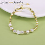 5PCS Star Cross Shell Charm Rope Bracelet Beaded Bracelets for Women