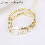 5PCS Star Cross Shell Charm Rope Bracelet Beaded Bracelets for Women