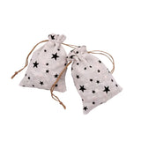 5PCS Star Printing Cotton Gift Bags Drawstring Storage Sachets Customize Logo